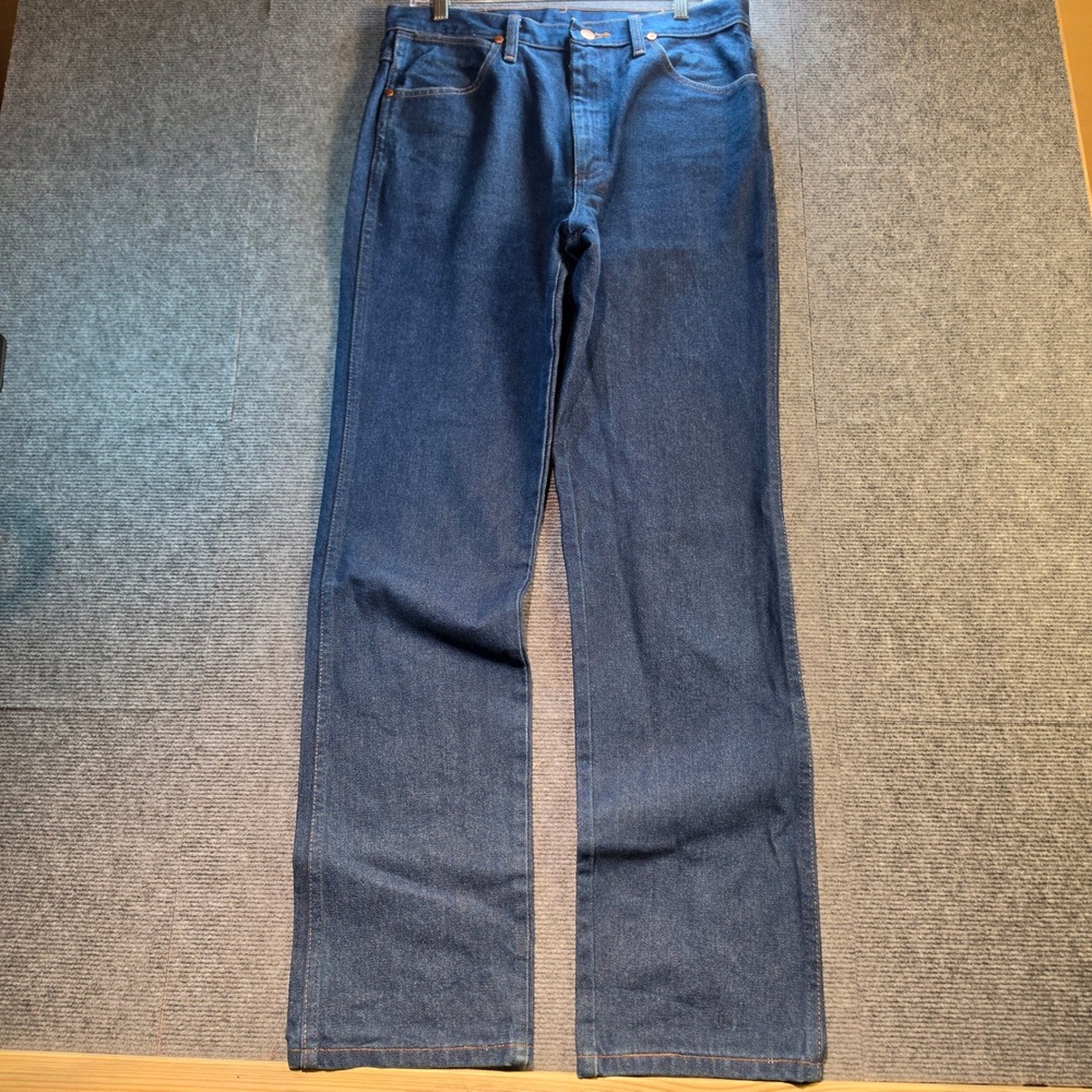 Wrangler Cowboy Cut Jeans Mens 33x34 Dark Wash Indigo Excellent 936DEN Western